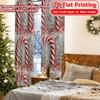 Set Of 2 Flat Printing Candy Cane Wonderland Chic Curtain Fabric Versatile Polyester Curtains Gifts Ldeal Living Room Perfect For Sitting