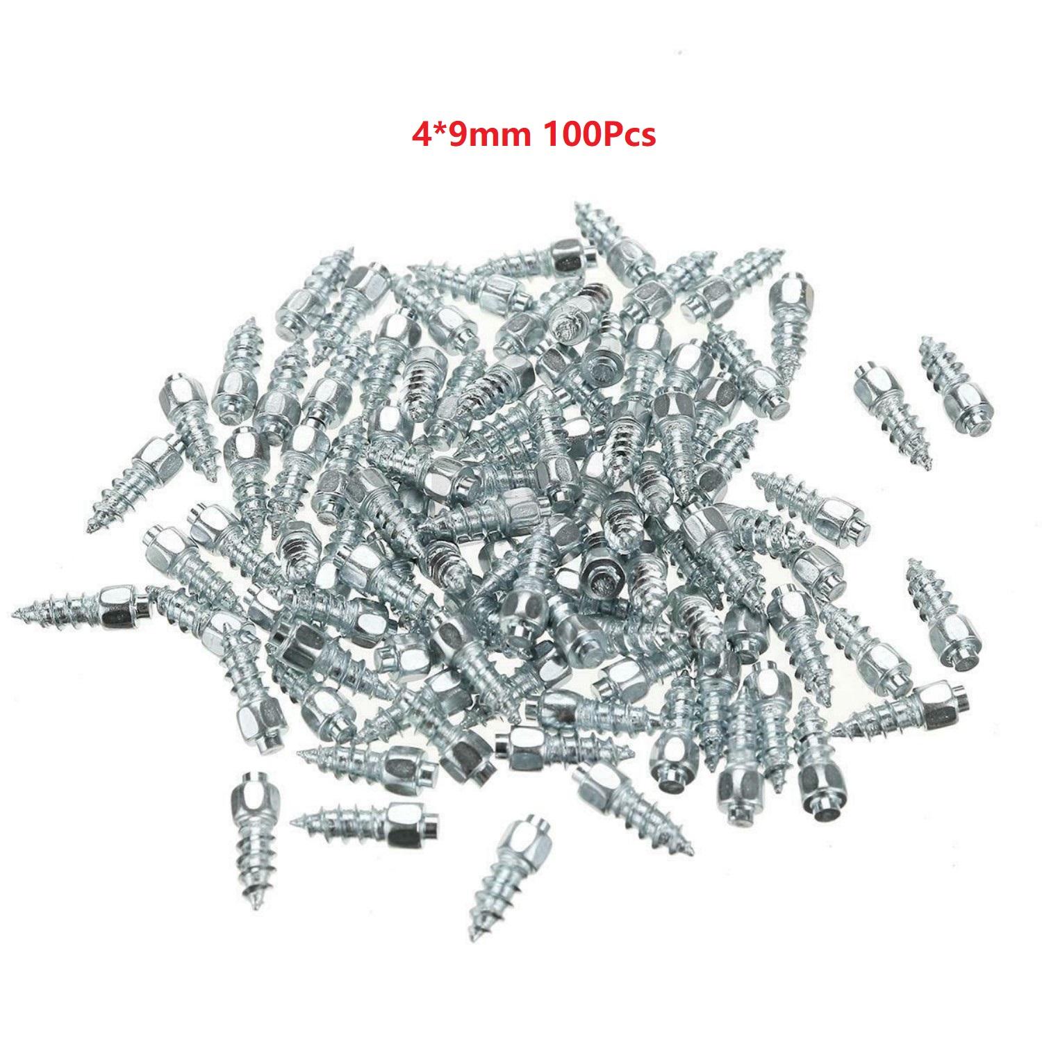 

100Pcs Car Tire Studs Anti-Slip Screws Nails Auto Motorcycle Bike Truck Off-road Tyre Anti-ice Spikes Snow Shoes Sole Cleats
