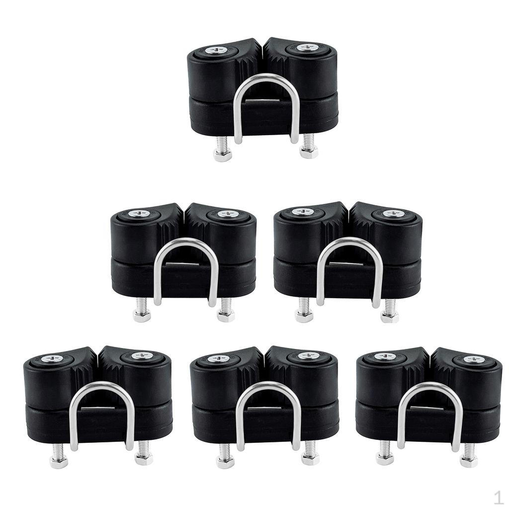 

6pcs Black 2 Row Sailboat Cam Cleat Load