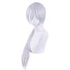 2pcs Sets Anime Chainsaw Man Quanxi Cosplay Silver Long Wig + Eyes Patch Heat-resistant Fiber Hair + Free Wig Cap Halloween Party Role Play
