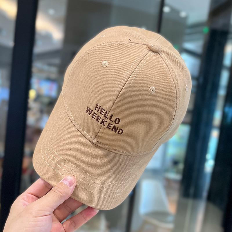 Korean Embroidered Alphabet Baseball Cap for Men and Women Young Couple Students Hard Topped Baseball Hat Japanese Retro Sun Hat