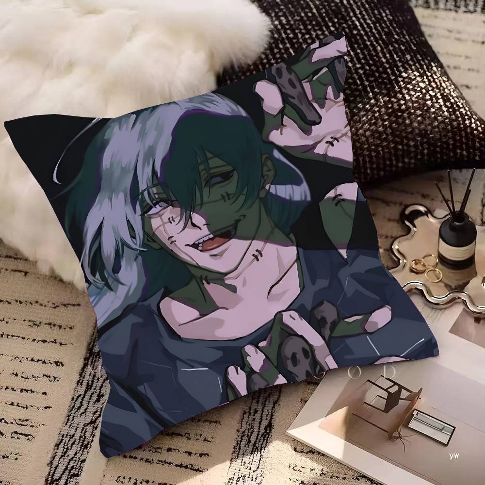 Anime Jujutsu Kaisen Mahito Pillow Case Square Pillow Bedroom Sofa Leisure Comfort Cushion Car Home Decoration