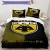 3-teiliges Bettbezug-Set (1 * Bettbezug + 2 * Kissenbezug, ohne Kern), AEK Athen FC Print Weiches Ganzjahres-Bettwäscheset, Schlafzimmerdeko Geschenk