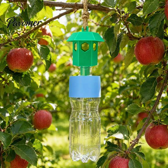 Rain-resistant Wasp Trap Outdoor Trap, Hanging Yellow Jacket Fits Most Plastic Bottles, Reusable Non-Toxic Hornet Catcher for Garden Backyard (Bottle