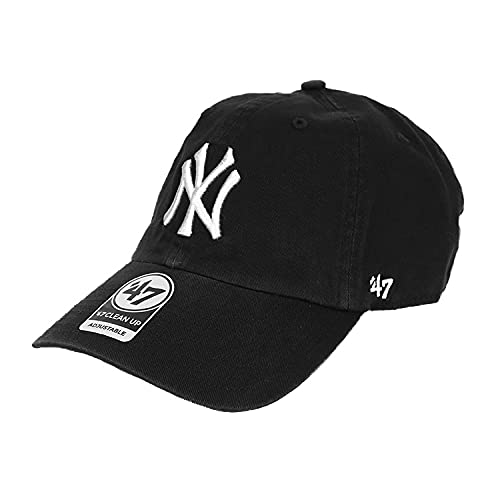 

47 New York Yankees Clean Up Cap, Men s/Women s, NY Logo, Low-Profile Cap, MLB, Black/White