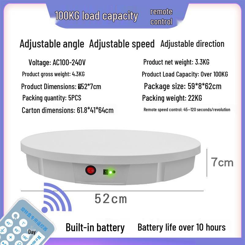 30cm USB Rechargeable Rotating Turntable Display Stand for Jewelry and Clothing Mannequins - Large Capacity, New Model