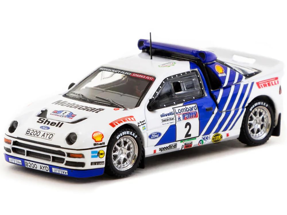 

Tarmac scale Ford RS200 Lombard 1986 RAC Rally Berglund 1/64 #2 S. Blomqvist/B.