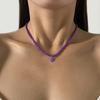 Bohemian Handmade Rice Bead Heart-shaped Necklace Collarbone Chain