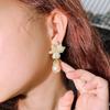 Needle Premium Sense Zircon Flower Pearl Earrings Unique Super Flash Earrings Earrings