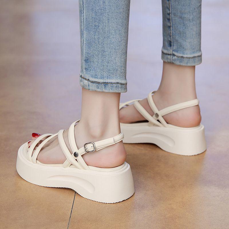 Fashion Cross Strap Women's Chunky Sandals Summer Luxury Women Gladiator Sandals Flip Flops Fashion Slingbacks Ladies Slippers De Mujer