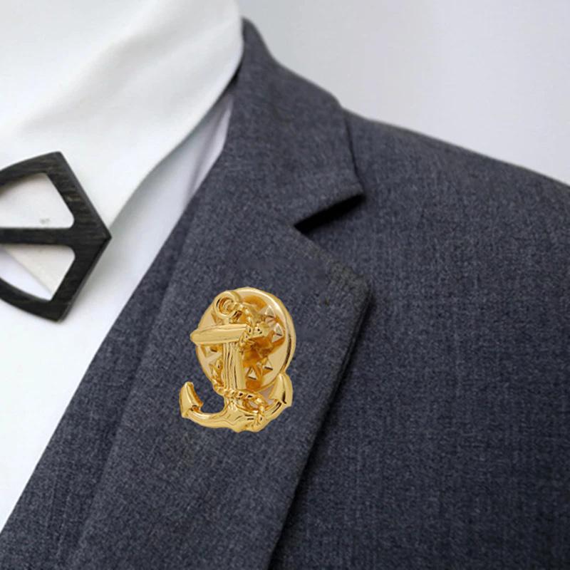 10pcs/set Anchor Rudder Brooch Fashion Vintage Men Shirt Suit Badge Collar Lapel Pins Brooches Jewelry Accessories Gifts