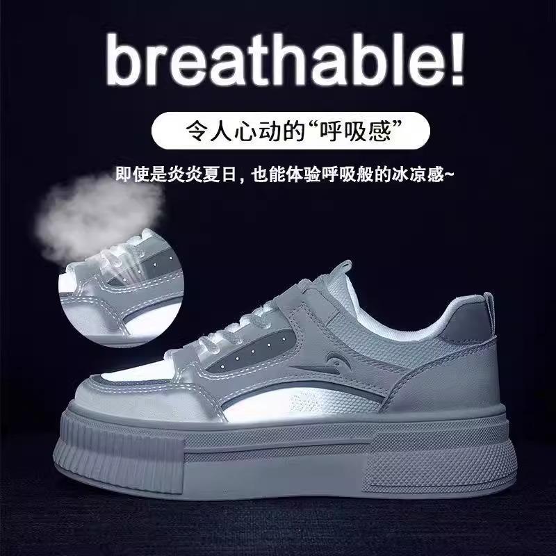 thick-soled mesh white shoes for women show high and versatile 2025 spring and summer new popular casual board shoes niche mesh shoes for women