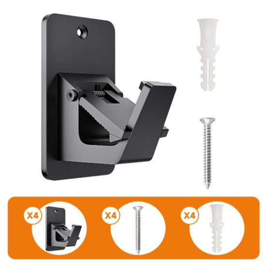 4Pcs Universal Curtain Rod Holders Strong Load-bearing Simple Installation Curtain Rod Hooks Self Adhesive Curtain Rod Brackets