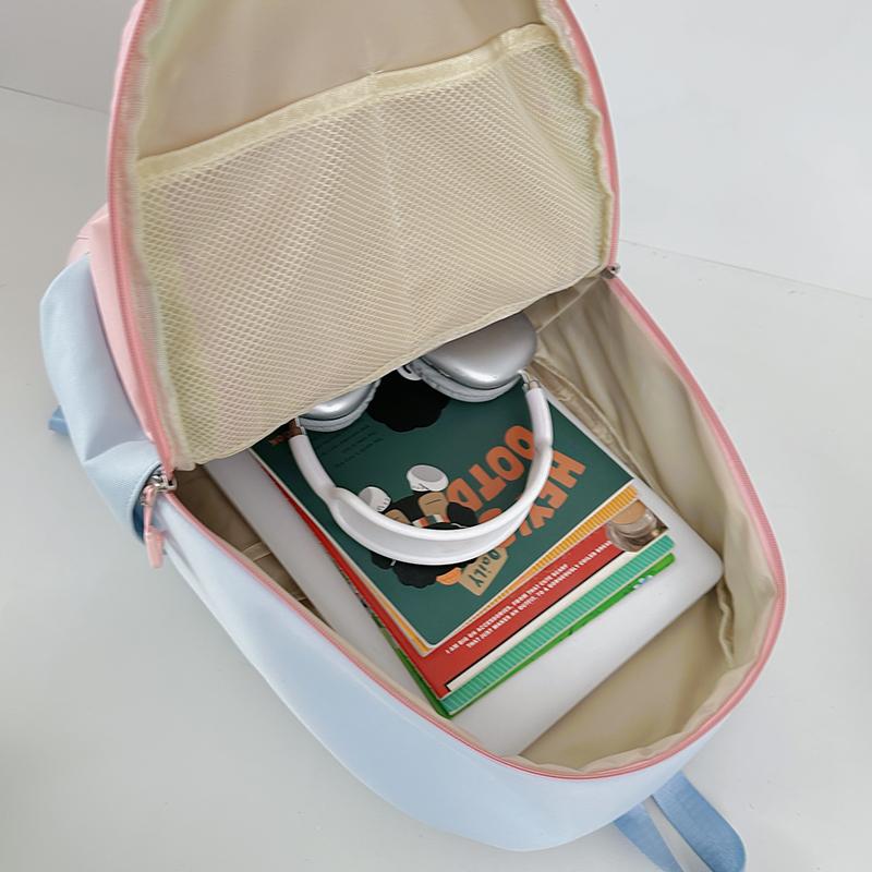 Junior School Student Schoolbag Color Contrast Backpack Girl College Style Backpack