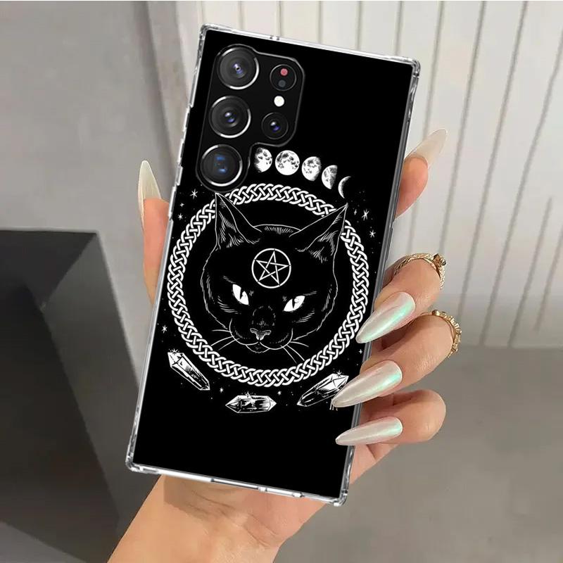 Witch And Cat Colorful Cute Phone Case for Samsung Galaxy S26 S24 S23 Ultra S25 Edge S22 S21 Plus S20 FE + Soft Print Shell Fund