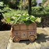 1PC retro hippie carriage resin flower pot, creative indoor and outdoor decoration flower pot, multi-functional room decoration
