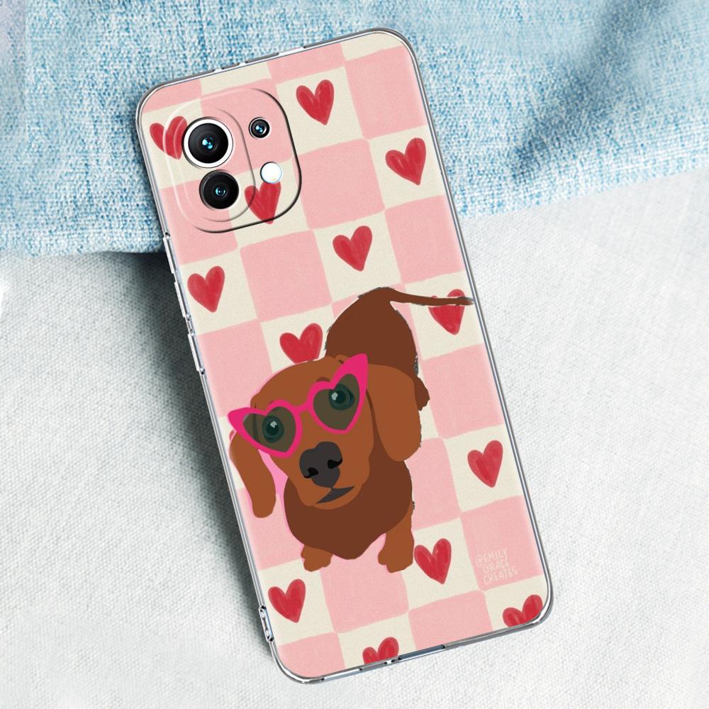 Phone Case For Xiaomi Mi 15 14 13 12 11 Lite 15T 13T 12T Pro Poco X7 X6 X5 Pro 5G X3 NFC F7 F6 F5 Cover Cute Dachshund Bulldog