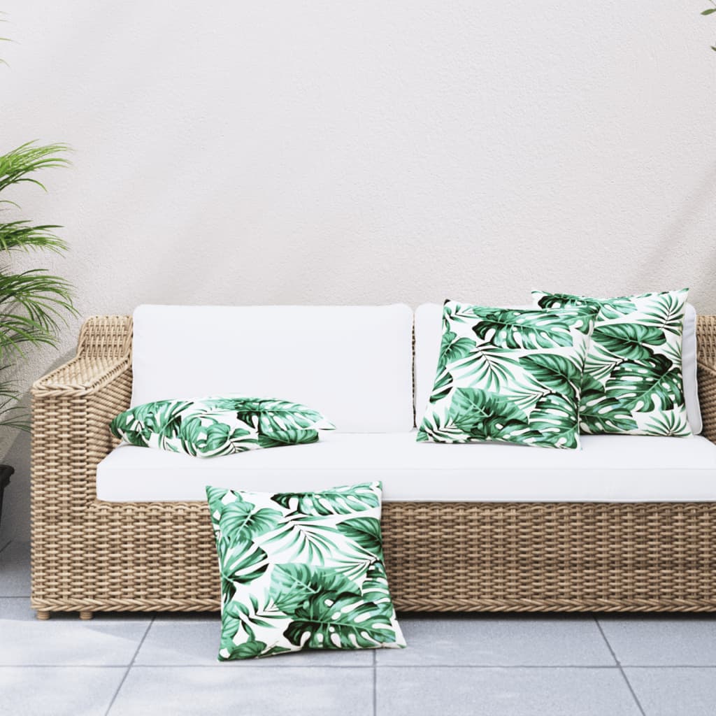 Sofa Cushions 4 Pcs Leaf Pattern 50x50 cm Fabric