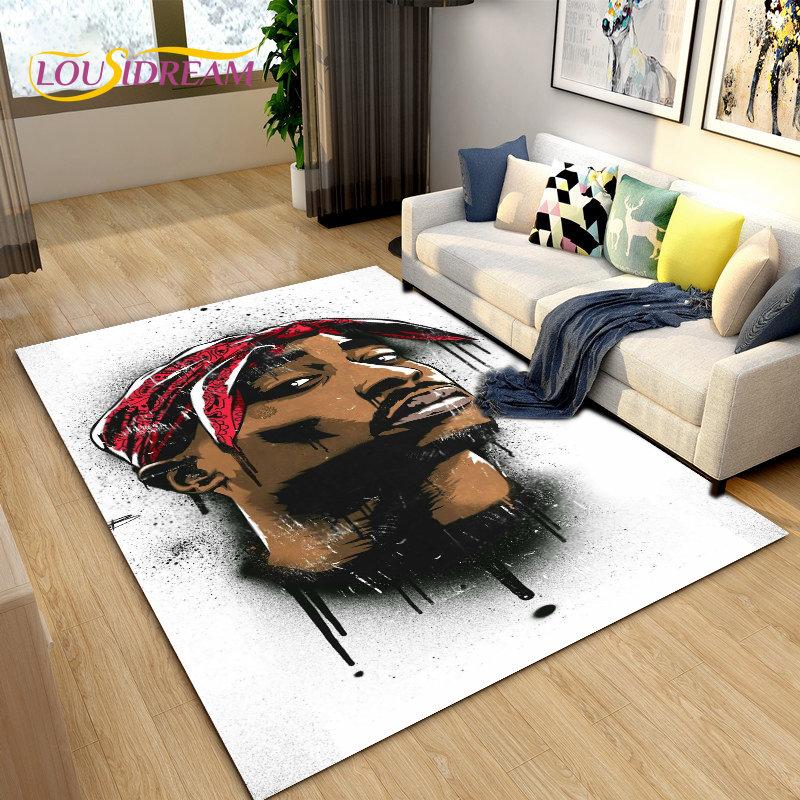 Legend Star Hip Hop Art Rapper Area Rug Large,Carpet Rug for Living Room Bedroom Sofa Doormat Decoration,Kids Non-slip Floor Mat