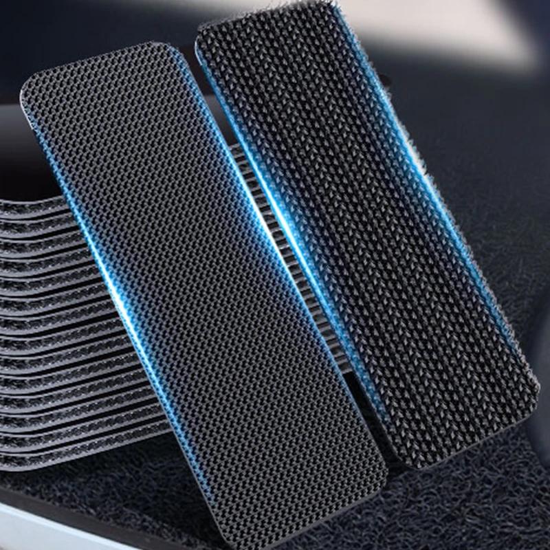 100/10PCS Strong Carpet Fixing Stickers Self-adhesive Fastener Grips Tape Pads Double Faced Mat Fixed Patch Home Floor Anti Skid