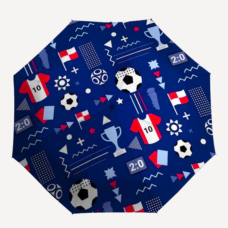 1pc Soccer-themed Circular Pattern Umbrella with Plastic Handle,Vibrant Cartoon Pattern,Multi-functional UmbrellaB2008