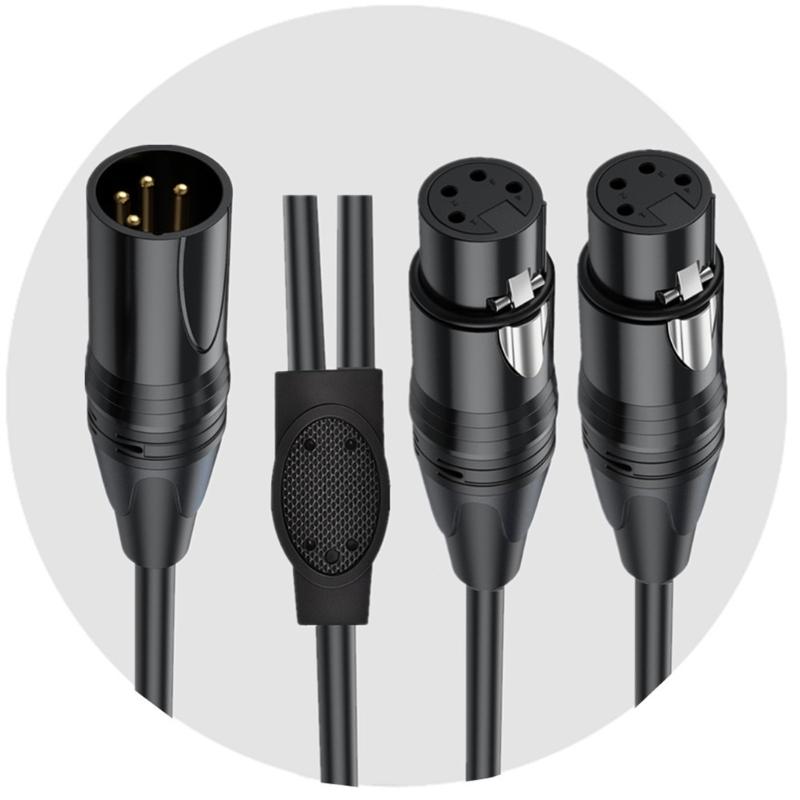 Durability 4Pin XLR Male to Female Y Splitter Cable for Splitting Merging Sound Signal in Professional Music Systems