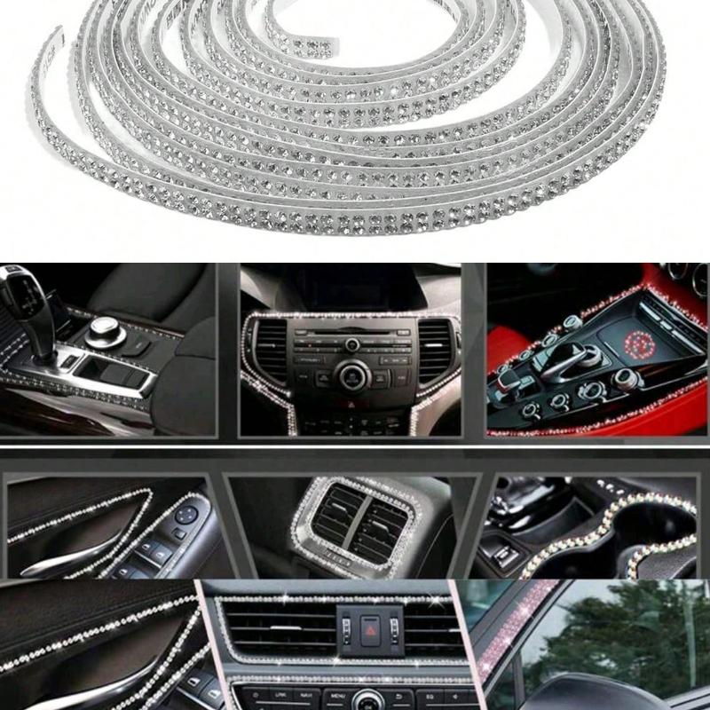 1pc Car Diamond Inlaid Decorative Strip, DIY, Gift For Women