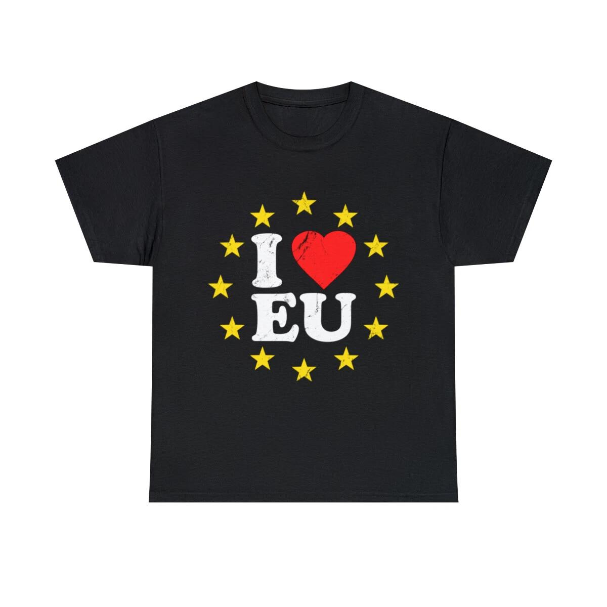 I Love The European Union EU Graphic Tee Shirt, S-5XL L