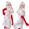 Halloween Zombie Nurse Costume Women - Bloody Horror Cosplay Dress With Gloves Headband Mask Socks Set