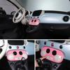 For Fiat 500 2016-2024 ABS Carbon Fiber Car Air Conditioning Adjustment Switch Button Frame Cover Interior Car Accessories