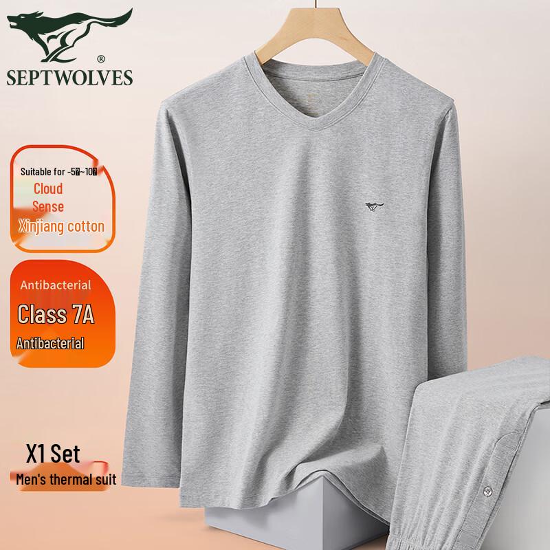 

Septwolves Men s 7A Antibacterial Lightweight Cotton Thermal Underwear Set 3XL (185cm)