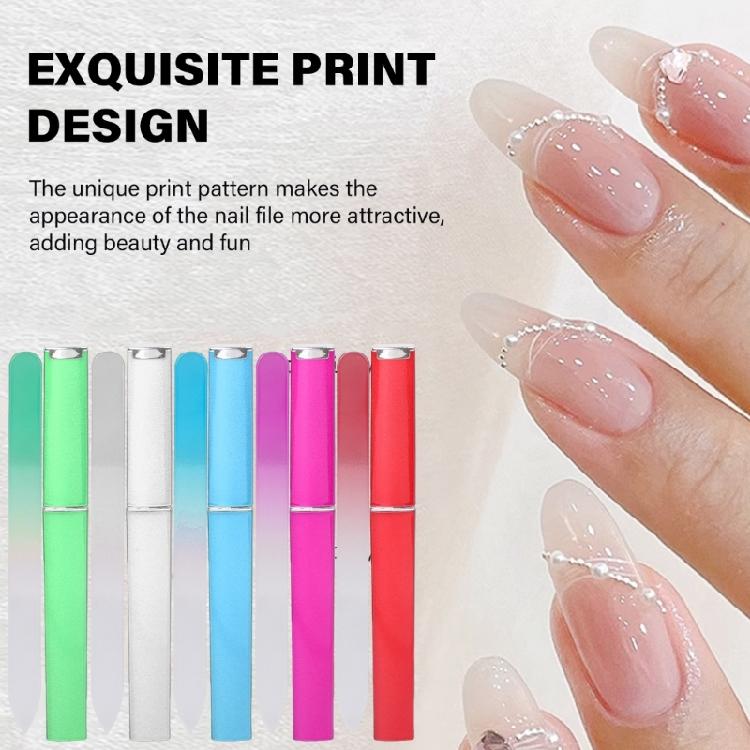 5Pcs Glass Nail File with Case Crystal Fingernail Files Set Double Sided Finger Nail Files Professional Manicure