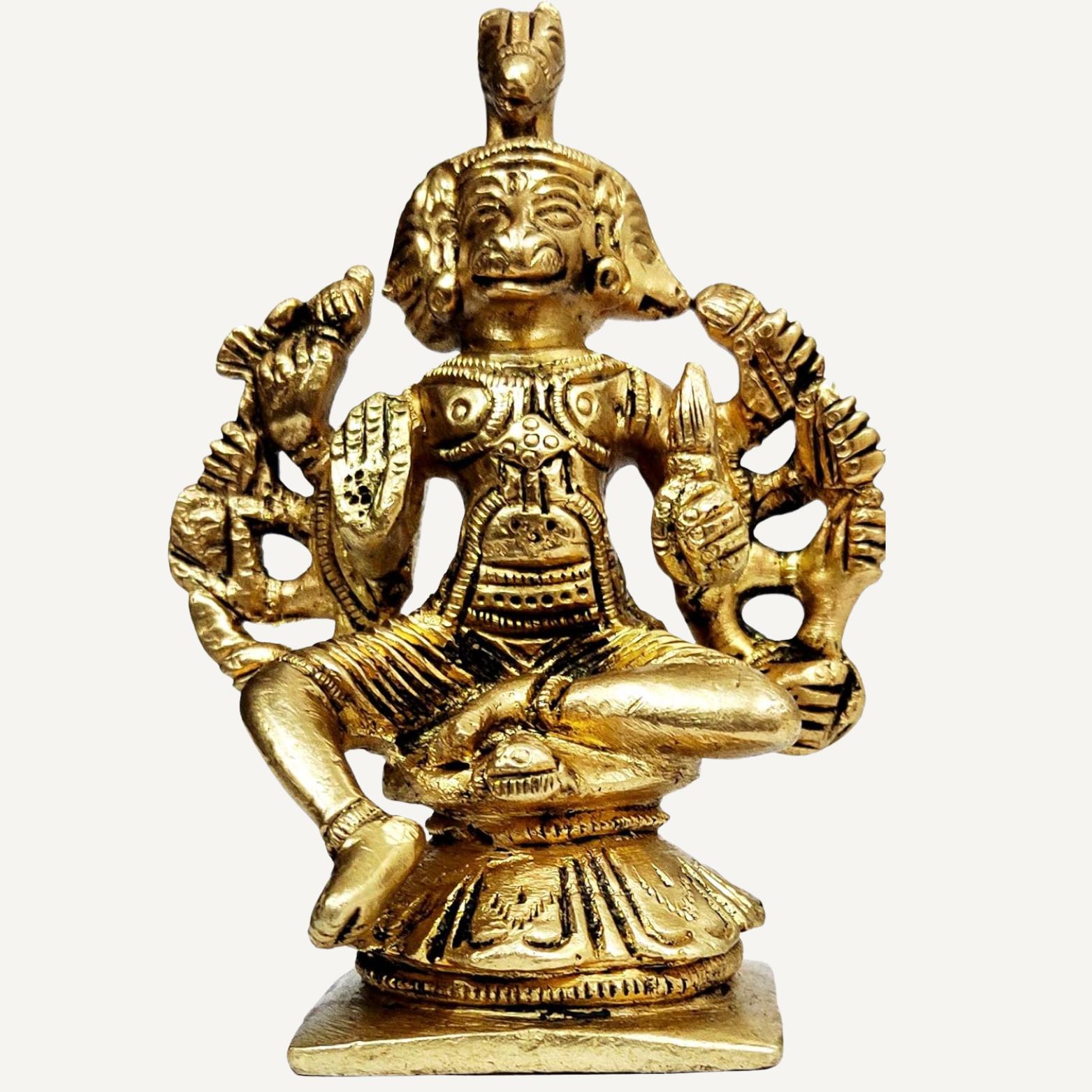 Pure Brass Idol Panchmukhi Hanuman Ji Statue, For Home, Temple, Religious Idol