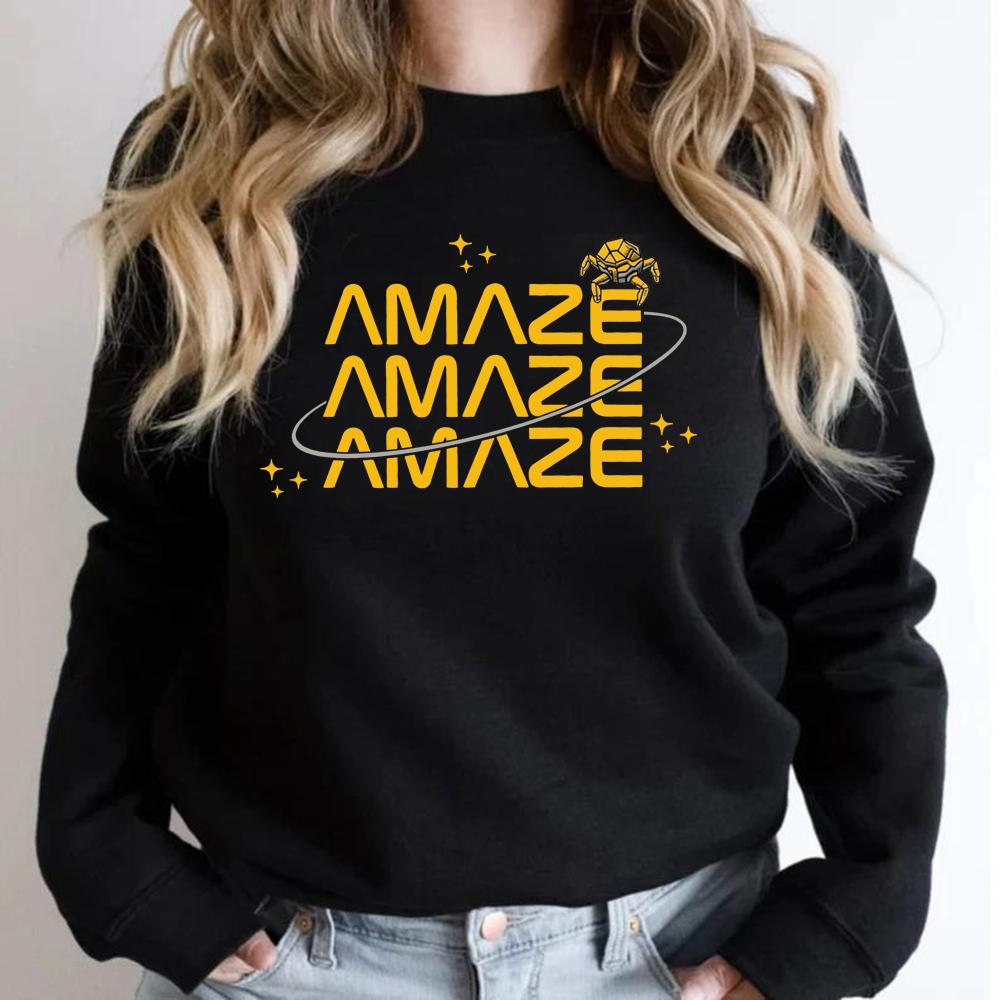 Amaze Amaze Amaze Sweatshirt Project Hail Mary Rocky Sweatshirt Unisex Long Sleeve Crewneck Pullovers Book Lovers Gift Hoodie S чёрный