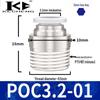 Micro Pneumatic Quick Connector with Internal Hex Thread: POC3/4/6/8-M3/M5/01/02