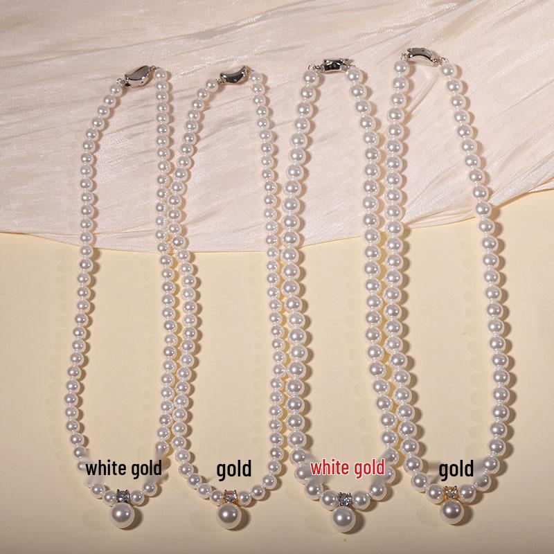 Natural Shell Pearl Necklace - Women's Clavicle Chain Set for Mother's Day Gift