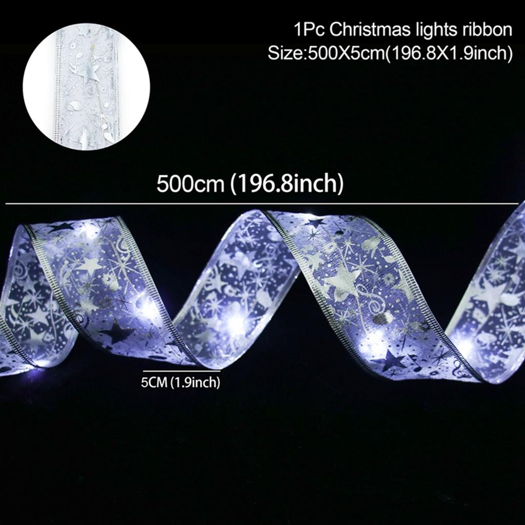 Christmas Ribbon Lights Navidad Natal Noel String Lights Garland Merry Christmas Decorations For Home 2025 Happy New Year 2025