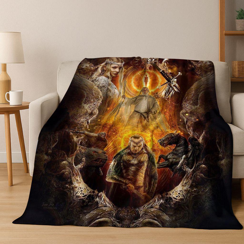 Classics L-Lord of The Rings H-Hobbit Movie Flannel Blanket,Warm and Cozy Soft Throw Blanket for Home Bedroom Bed Sofa Cover Kid