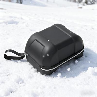 Ski Goggles Case Eyewear Protection Carrying PU Leather EVA with Zipper Sports Glasses Holder