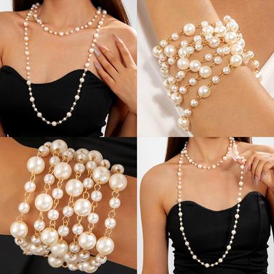 Xiaoxiangfeng Necklace Long Necklace Temperament Imitation Pearl Chain Tassel Pendant Sweater Chain