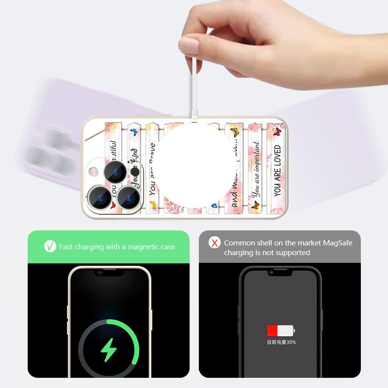 Magnetic For Magsafe Case For iPhone 17 Pro Max Letter Doodle Print Soft Silicone Phone Back Cover For iPhone 16 15 14 13 Pro Max 16e 17e