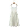 Spring and Summer French Romantic Pastoral Temperament Beautiful Waist Floral Lace Suspender Dress Holiday Style Long Dress
