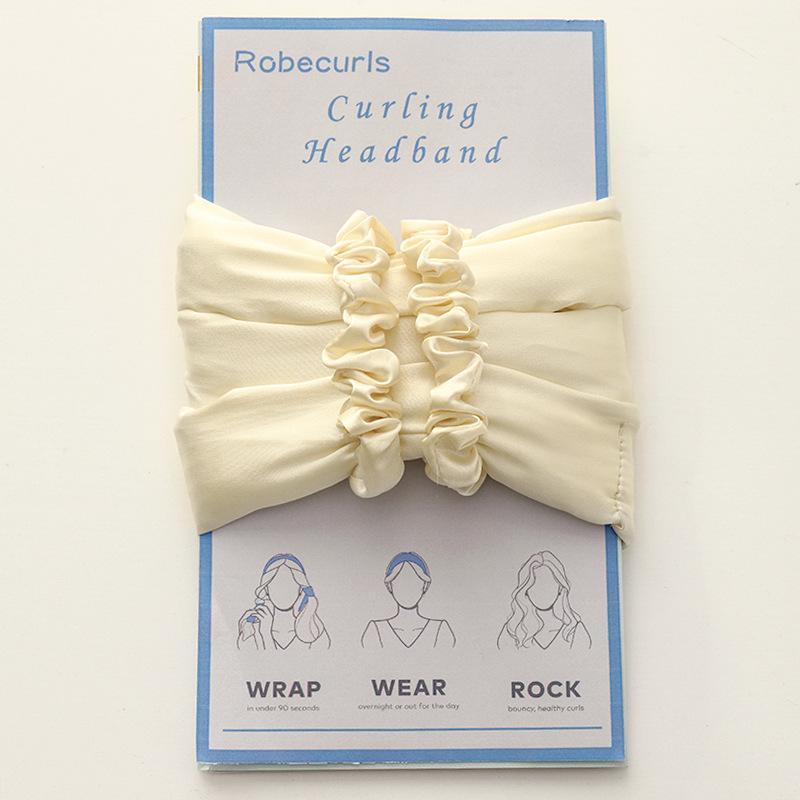 

Гибкая щипцы для завивки волос, ленивый сон, без нагрева, щипцы для завивки волос, повязка на голову, инструмент для завивки волос Magic Wave, ZPG бежевый