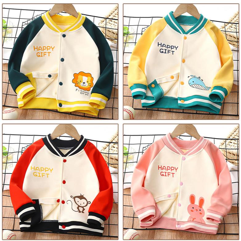1-6T Spring Kids Jacket Boy Coat Autumn Baseball Uniform Cotton Light Outerwear Baby Toddle Child Outerwear