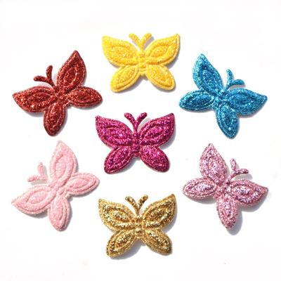 60Pcs Mixed Glitter Leather Butterfly Appliques for DIY Clothes Sewing Supplies Kids Craft Decor Accessorie