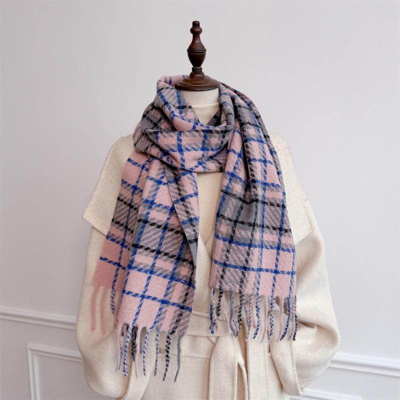 Luxury Winter Plaid Scarf for Women Men British Style Cashmere Scarves With Tassel  Designer Female Winter Warm Neck Scarf Shawl