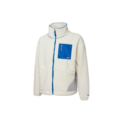 X Roaringwild Sherpa Jacket With Contrast Zip Pockets And Fleece Lining Men Jacket White 532597-73