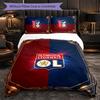 Lyon FC Themed Bedding 3Pcs Duvet Cover Set Decorative Bed Linen For Teen Room Home Decoration