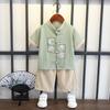 Completo Estivo da Ragazzo a Maniche Corte Stile Cinese per Bambini Hanbok Bello Completo Tang Cotone Lino Sezione Sottile di Abbigliamento Antico