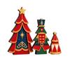 3 Pack Double-Sided Wooden Christmas Tabletop Decorations, Multi-Theme Holiday Ornaments